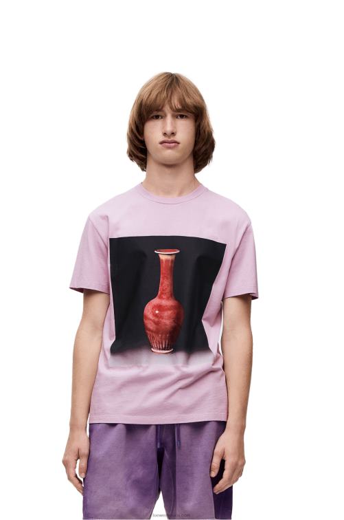lila camiseta de algodón con estampado de cerámica Loewe R8J8Z819 hombres