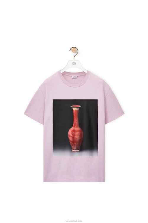lila camiseta de algodón con estampado de cerámica Loewe R8J8Z819 hombres