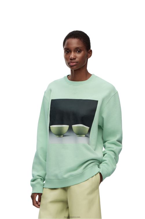 Verde pálido sudadera con estampado de cerámica en algodón Loewe R8J8Z816 hombres