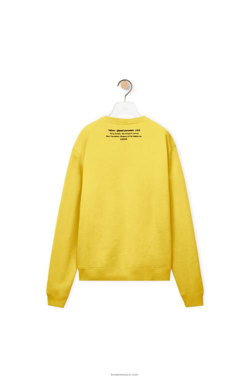 amarillo sudadera con estampado de cerámica en algodón Loewe R8J8Z818 hombres