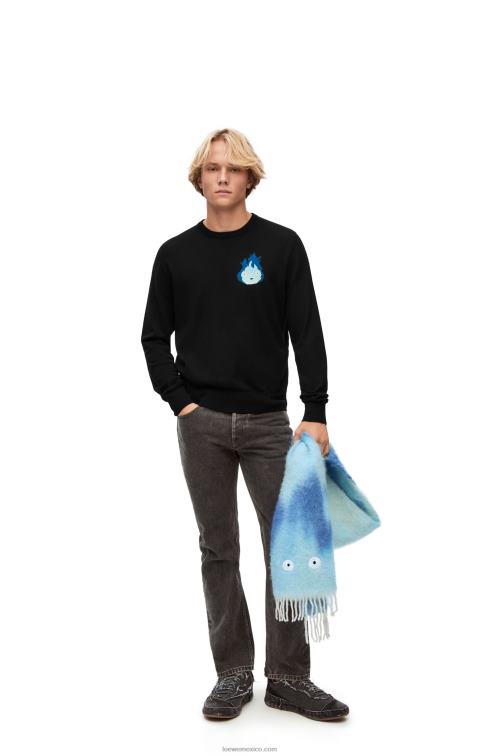 negro jersey calcifer de lana Loewe R8J8Z1025 hombres