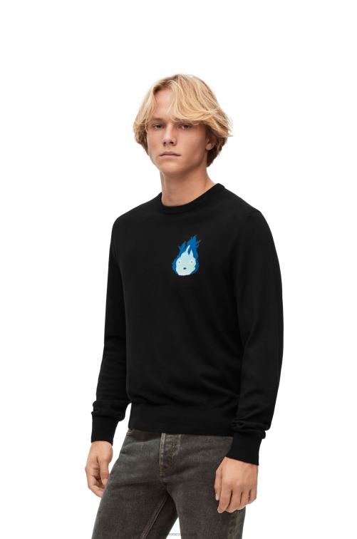 negro jersey calcifer de lana Loewe R8J8Z1025 hombres
