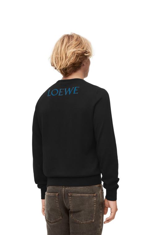 negro jersey calcifer de lana Loewe R8J8Z1025 hombres