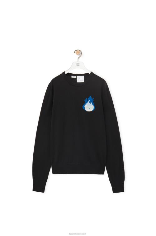 negro jersey calcifer de lana Loewe R8J8Z1025 hombres