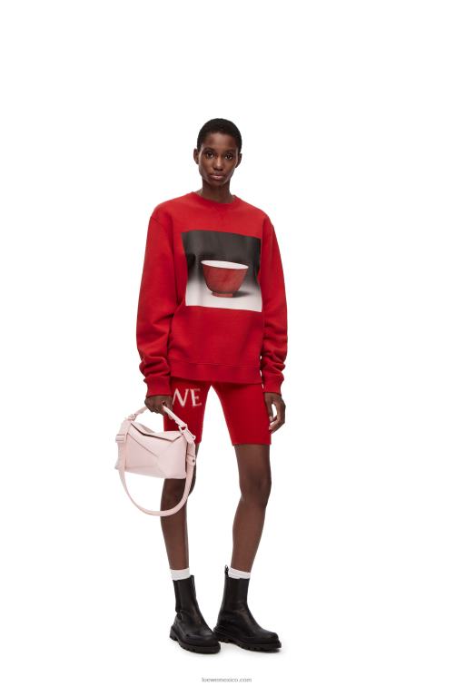 rojo sudadera con estampado de cerámica en algodón Loewe R8J8Z817 hombres