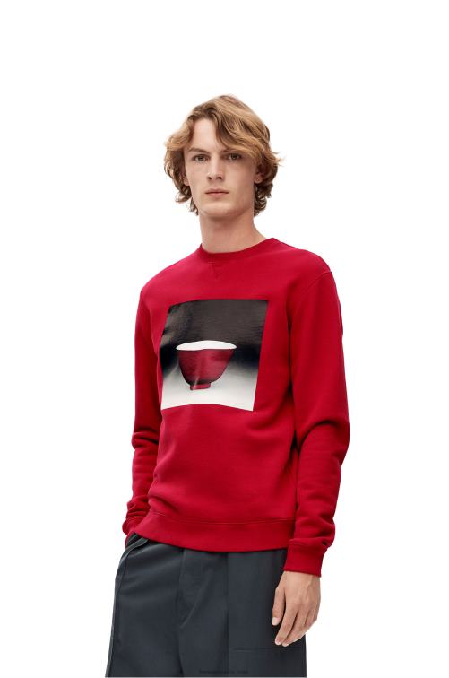 rojo sudadera con estampado de cerámica en algodón Loewe R8J8Z817 hombres