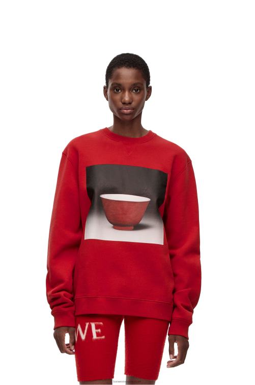 rojo sudadera con estampado de cerámica en algodón Loewe R8J8Z817 hombres