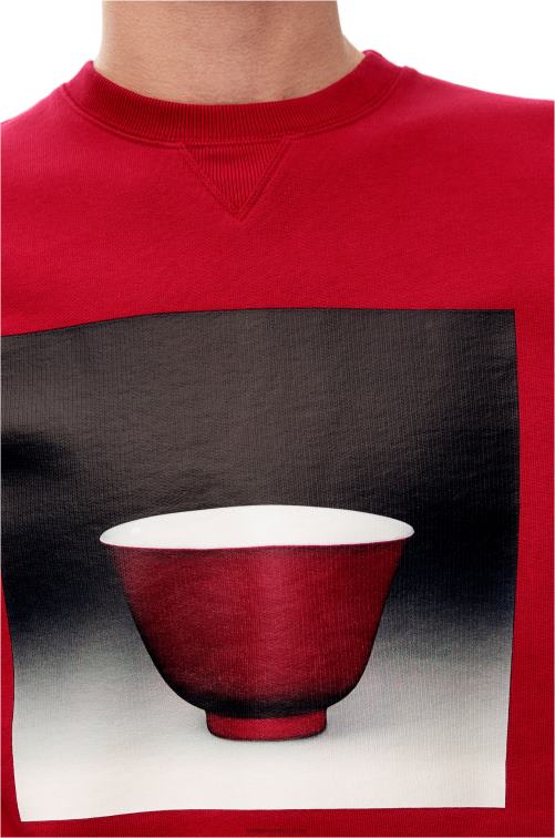 rojo sudadera con estampado de cerámica en algodón Loewe R8J8Z817 hombres