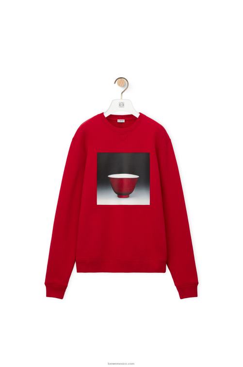 rojo sudadera con estampado de cerámica en algodón Loewe R8J8Z817 hombres
