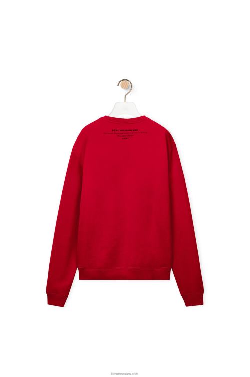 rojo sudadera con estampado de cerámica en algodón Loewe R8J8Z817 hombres