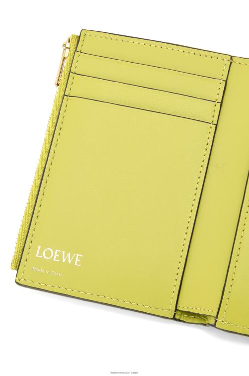 amarillo lima cartera pequeña repeat vertical de piel de becerro de seda repujada Loewe R8J8Z1313 mujer