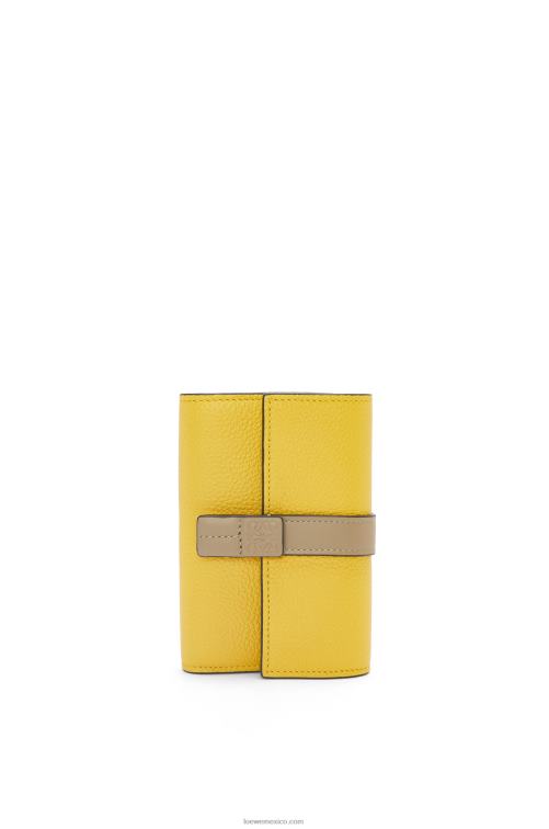 amarillo/verde arcilla cartera vertical pequeña de piel de becerro granulada suave Loewe R8J8Z1282 mujer