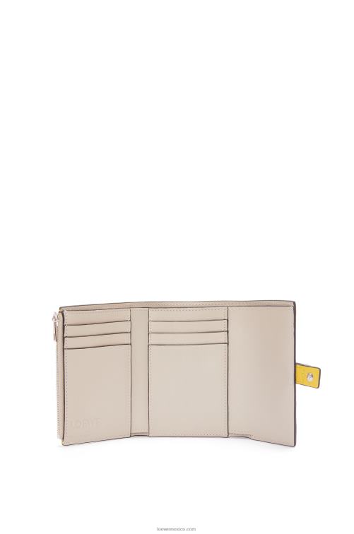 amarillo/verde arcilla cartera vertical pequeña de piel de becerro granulada suave Loewe R8J8Z1282 mujer
