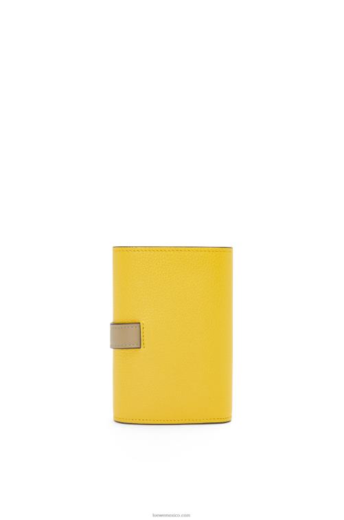 amarillo/verde arcilla cartera vertical pequeña de piel de becerro granulada suave Loewe R8J8Z1282 mujer