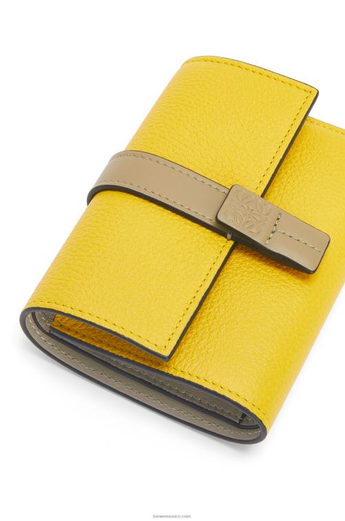 amarillo/verde arcilla cartera vertical pequeña de piel de becerro granulada suave Loewe R8J8Z1282 mujer