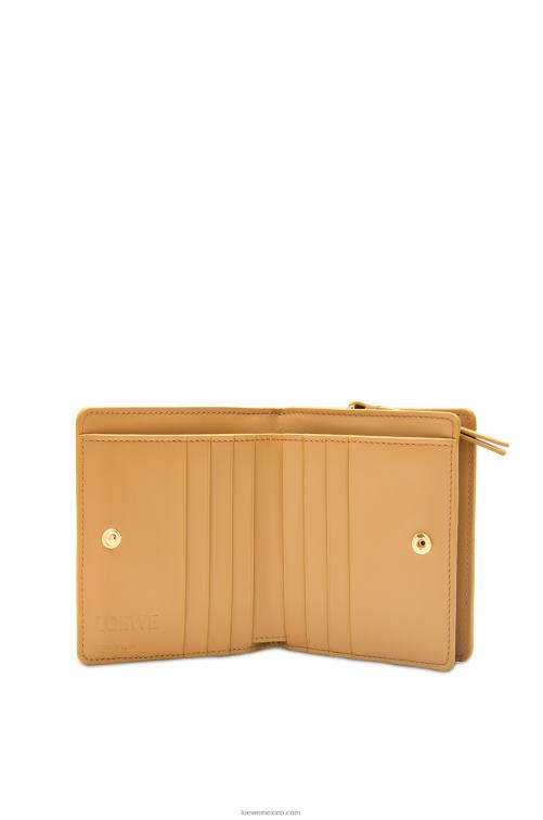 angora/beige empolvado cartera puzzle compacta con cremallera en piel de becerro clásica Loewe R8J8Z1212 mujer