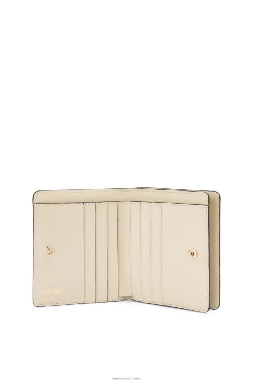 avena ligera cartera con cremallera repeat compact de piel de becerro de seda grabada Loewe R8J8Z1272 mujer