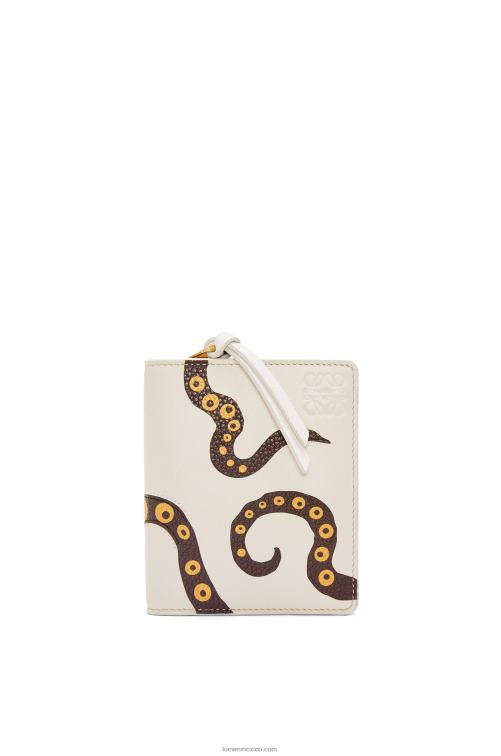 blanco suave cartera compacta con cremallera pulpo en becerro clásico Loewe R8J8Z1304 mujer