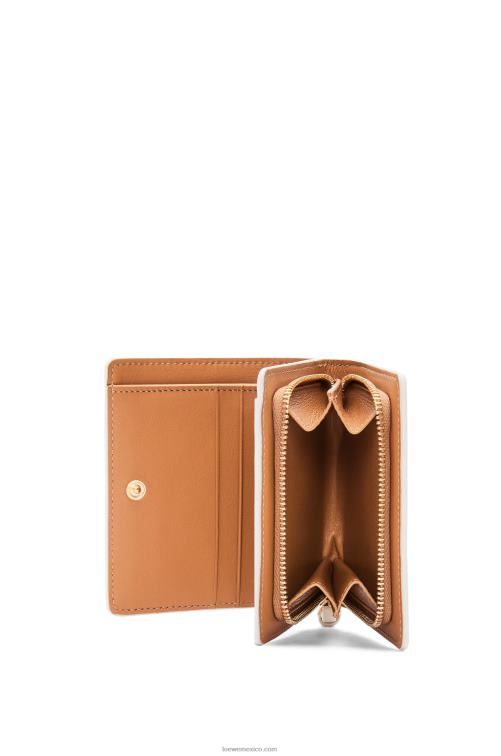 blanco suave cartera compacta con cremallera pulpo en becerro clásico Loewe R8J8Z1304 mujer
