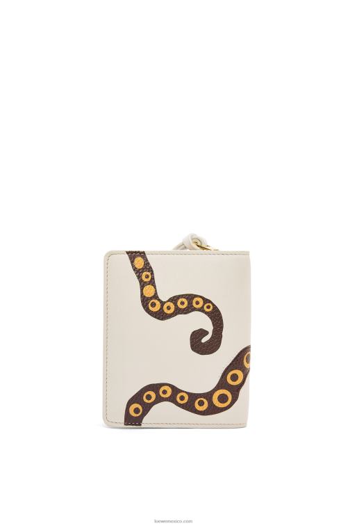 blanco suave cartera compacta con cremallera pulpo en becerro clásico Loewe R8J8Z1304 mujer