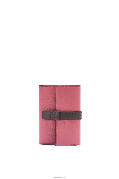 ciruela/chocolate cartera vertical pequeña de piel de becerro granulada suave Loewe R8J8Z1243 mujer