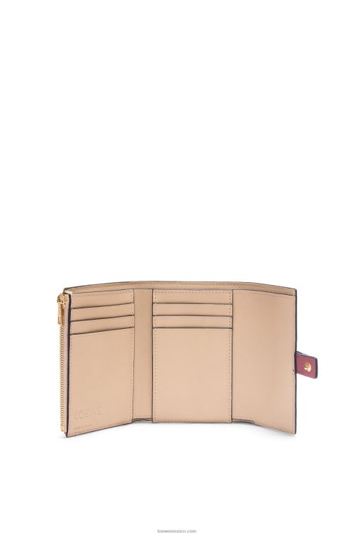 ciruela/chocolate cartera vertical pequeña de piel de becerro granulada suave Loewe R8J8Z1243 mujer