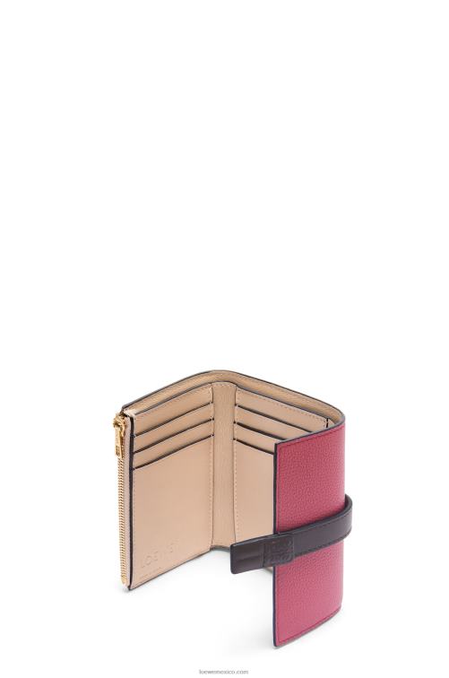 ciruela/chocolate cartera vertical pequeña de piel de becerro granulada suave Loewe R8J8Z1243 mujer