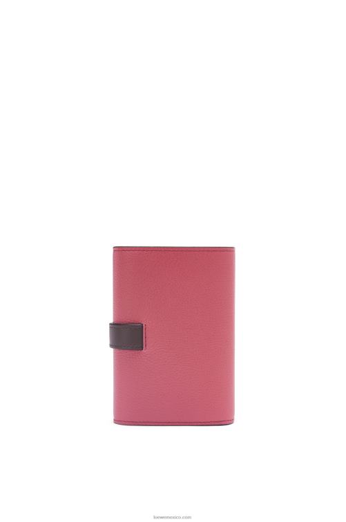 ciruela/chocolate cartera vertical pequeña de piel de becerro granulada suave Loewe R8J8Z1243 mujer