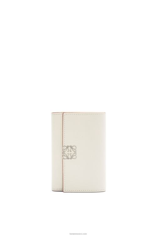 fantasma de luz Cartera vertical pequeña Anagram de piel de becerro granulada Loewe R8J8Z1218 mujer
