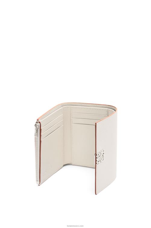 fantasma de luz Cartera vertical pequeña Anagram de piel de becerro granulada Loewe R8J8Z1218 mujer