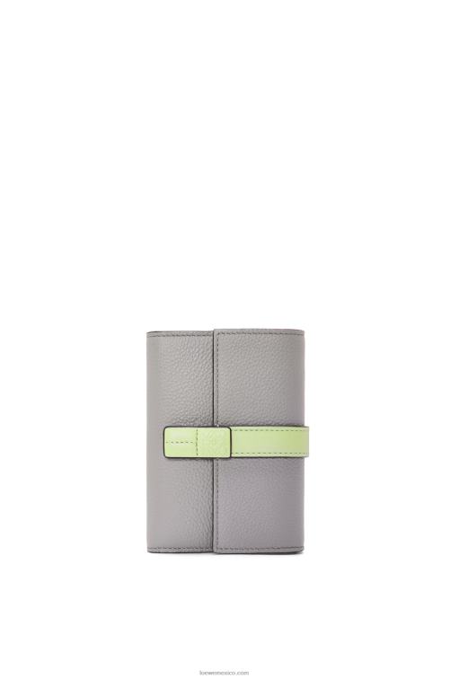gris perla/verde pálido claro cartera vertical pequeña de piel de becerro granulada suave Loewe R8J8Z1252 mujer