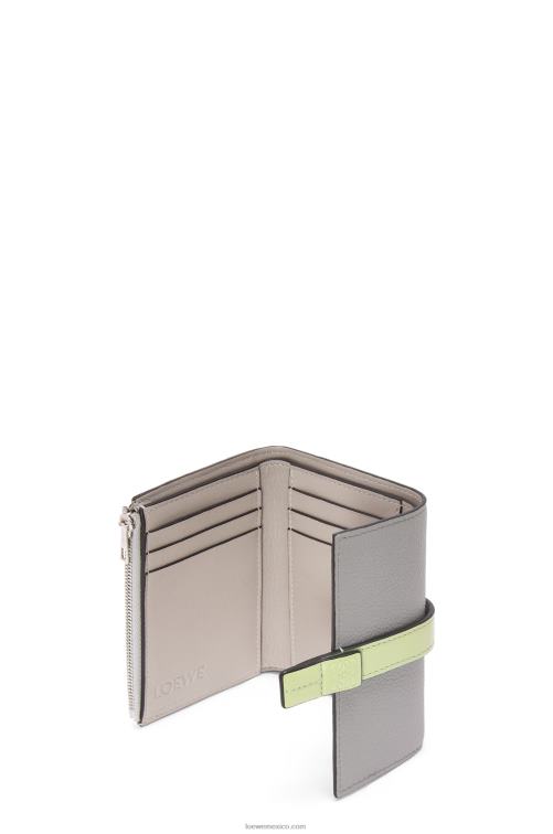 gris perla/verde pálido claro cartera vertical pequeña de piel de becerro granulada suave Loewe R8J8Z1252 mujer
