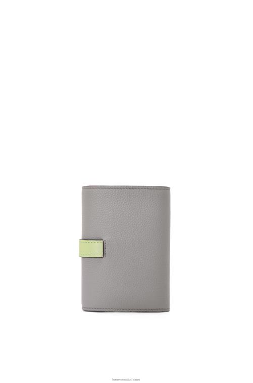 gris perla/verde pálido claro cartera vertical pequeña de piel de becerro granulada suave Loewe R8J8Z1252 mujer
