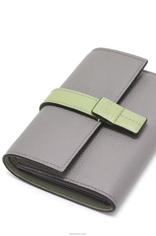 gris perla/verde pálido claro cartera vertical pequeña de piel de becerro granulada suave Loewe R8J8Z1252 mujer