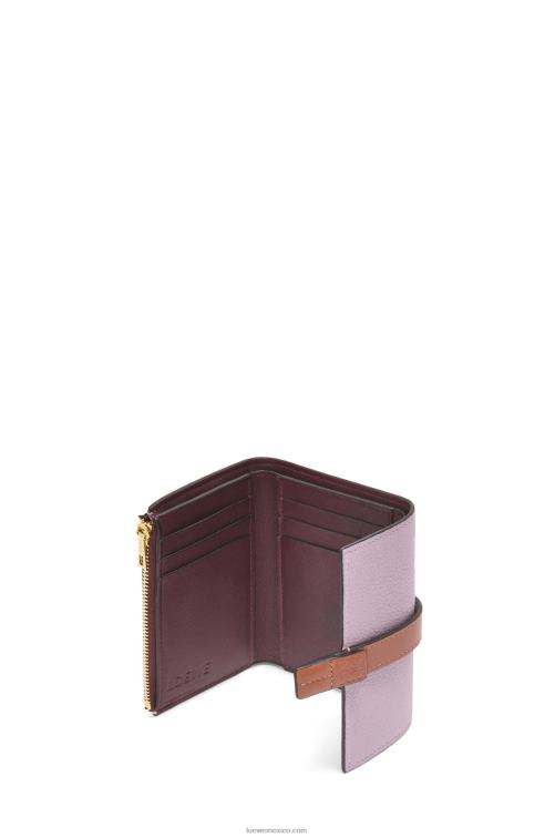 malva sucio/tostado cartera vertical pequeña de piel de becerro granulada suave Loewe R8J8Z1270 mujer
