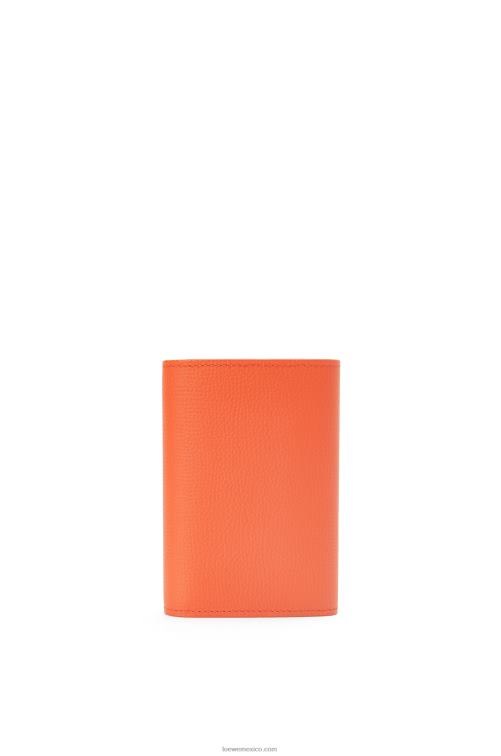 naranja Cartera vertical pequeña Anagram de piel de becerro granulada Loewe R8J8Z1292 mujer