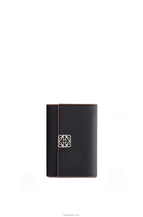 negro Cartera vertical pequeña Anagram de piel de becerro granulada Loewe R8J8Z1246 mujer