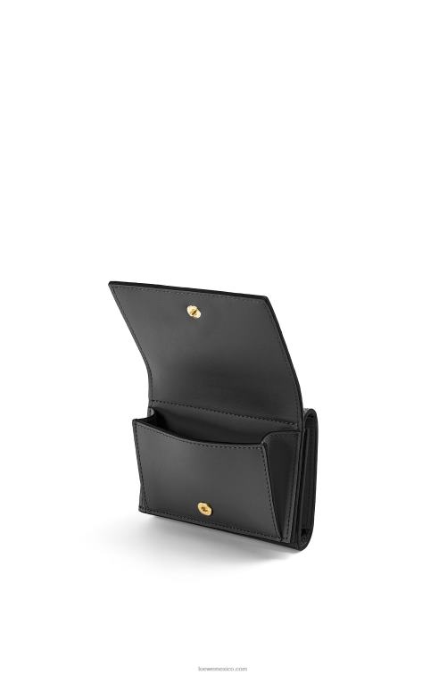 negro cartera triple repeat de piel de becerro de seda grabada Loewe R8J8Z1274 mujer
