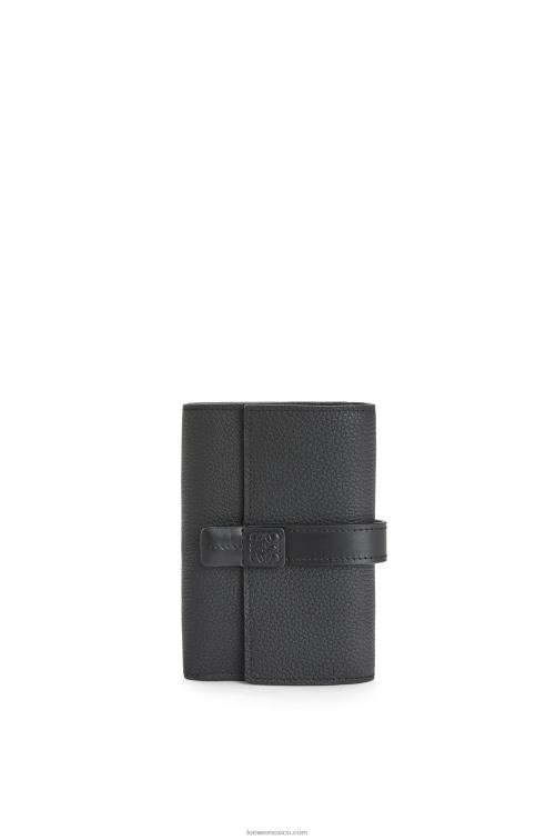 negro cartera vertical pequeña de piel de becerro granulada suave Loewe R8J8Z1295 mujer