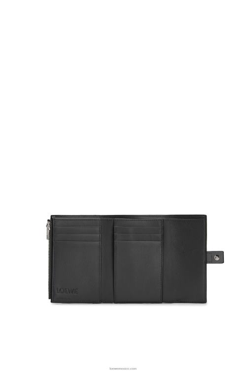 negro cartera vertical pequeña de piel de becerro granulada suave Loewe R8J8Z1295 mujer