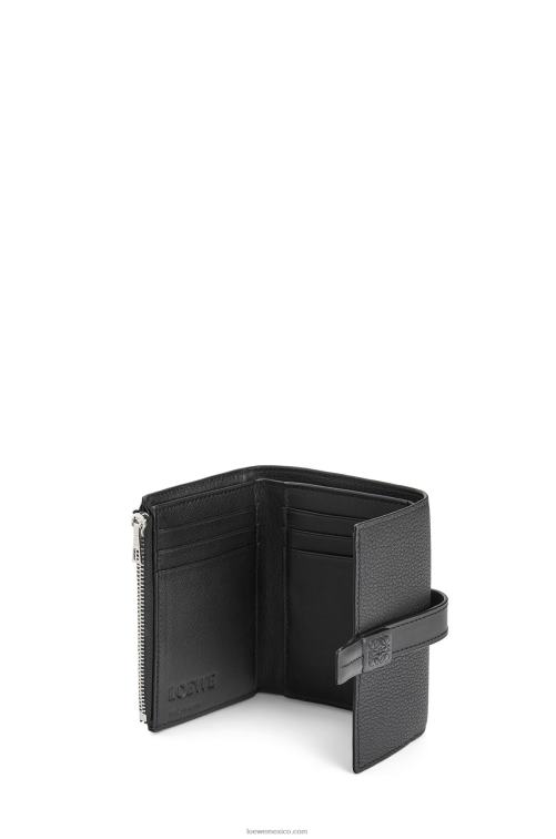 negro cartera vertical pequeña de piel de becerro granulada suave Loewe R8J8Z1295 mujer