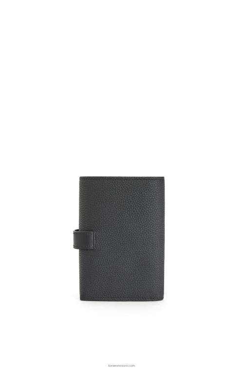 negro cartera vertical pequeña de piel de becerro granulada suave Loewe R8J8Z1295 mujer
