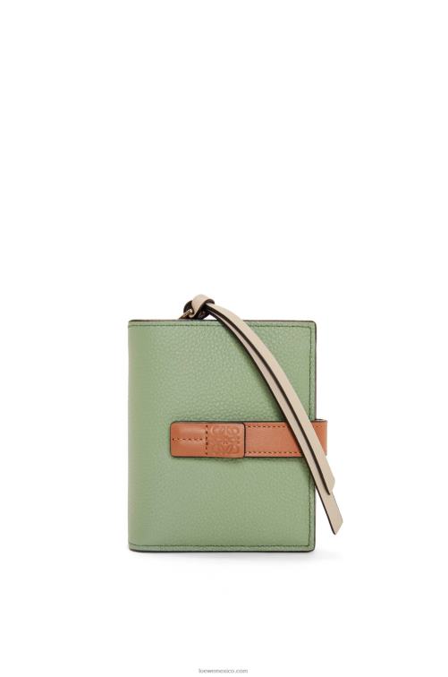romero/bronceado cartera compacta con cremallera de suave piel de becerro granulada Loewe R8J8Z1226 mujer