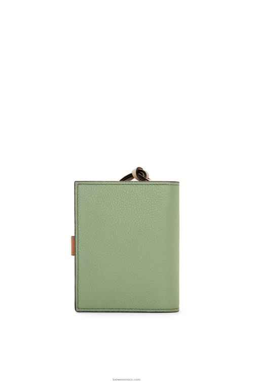 romero/bronceado cartera compacta con cremallera de suave piel de becerro granulada Loewe R8J8Z1226 mujer