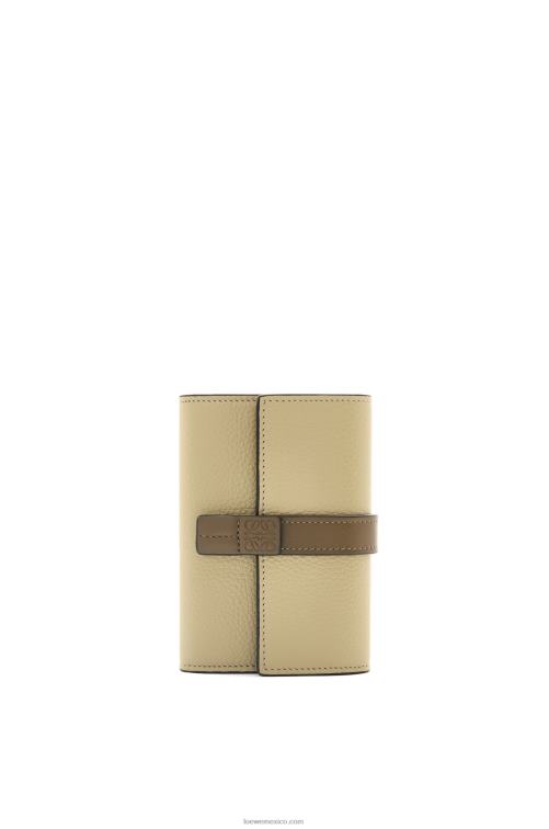 verde salvia/verde caqui oscuro cartera vertical pequeña de piel de becerro granulada suave Loewe R8J8Z1210 mujer