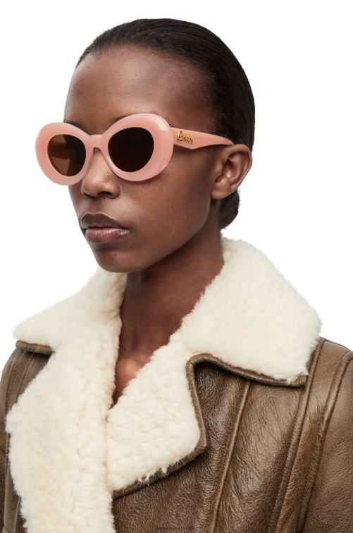 Rosa claro gafas de sol con alas de acetato Loewe R8J8Z1434 mujer