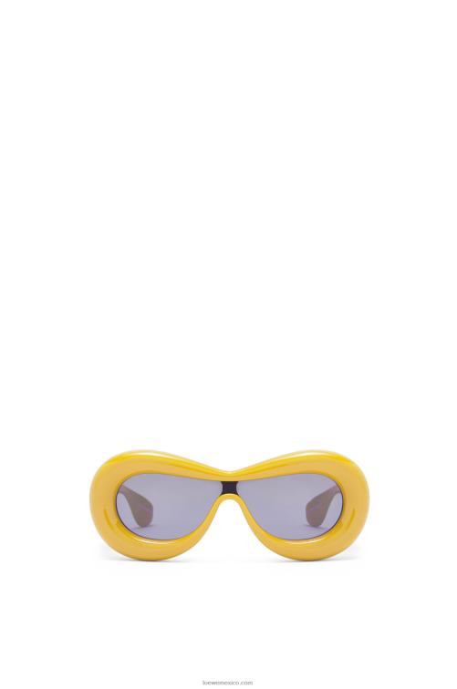 amarillo gafas de sol con máscara hinchable de nailon Loewe R8J8Z1500 mujer
