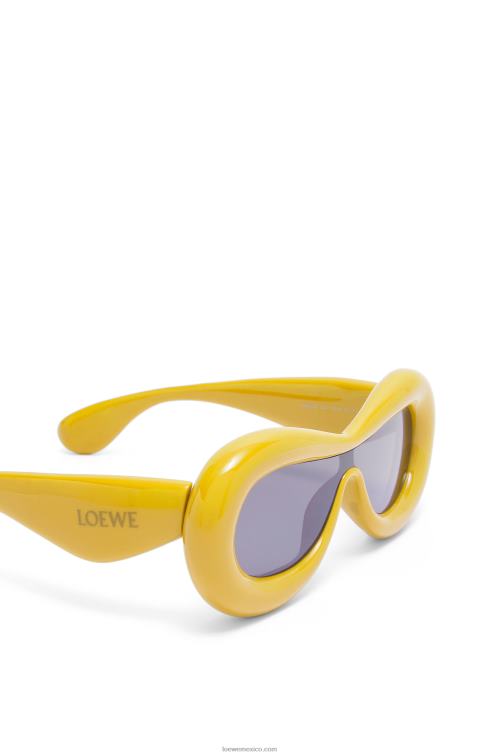 amarillo gafas de sol con máscara hinchable de nailon Loewe R8J8Z1500 mujer