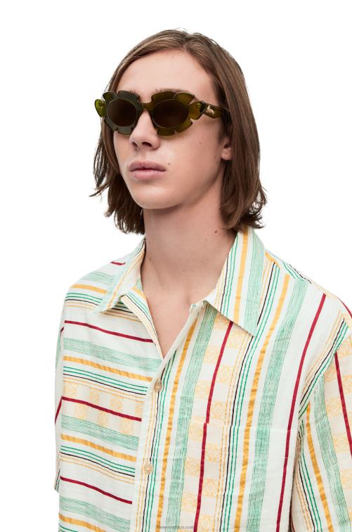 cactus verde gafas de sol flor de nailon inyectado Loewe R8J8Z1462 mujer