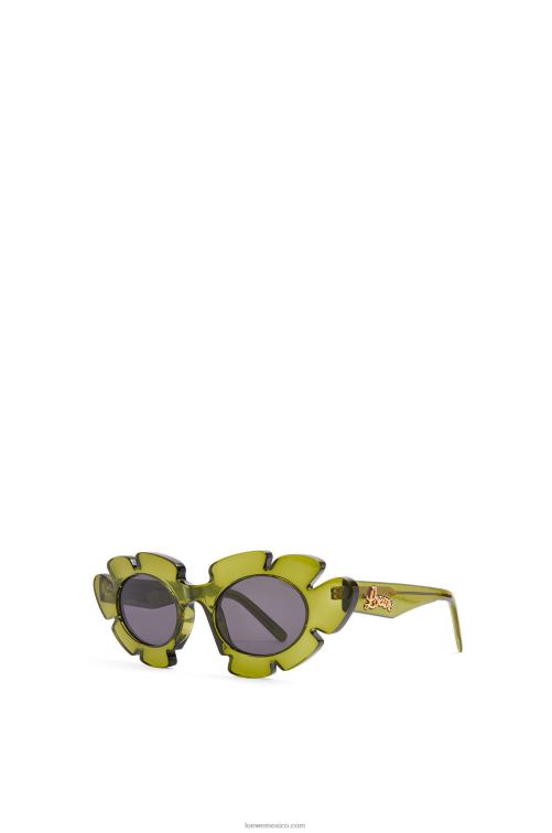 cactus verde gafas de sol flor de nailon inyectado Loewe R8J8Z1462 mujer